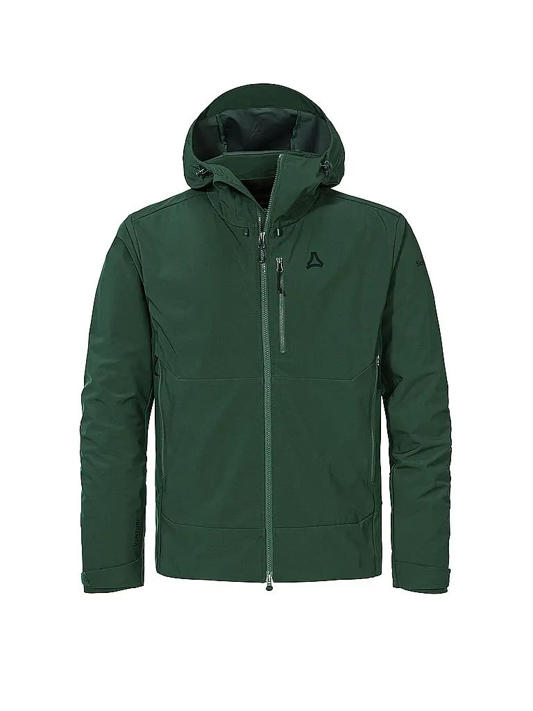 SCHÖFFEL | Veste softshell de randonnée pour homme Milagle à capuche | Vert foncé