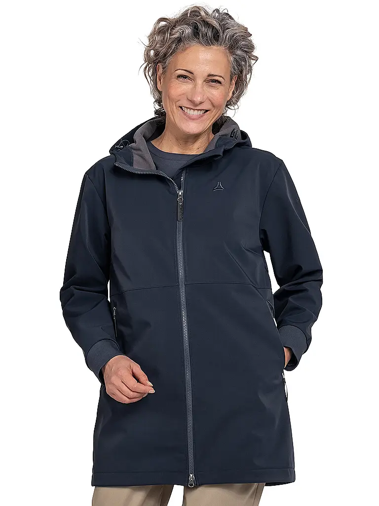 SCHÖFFEL | Veste Softshell Femme Style Suavio à capuche | Bleu foncé