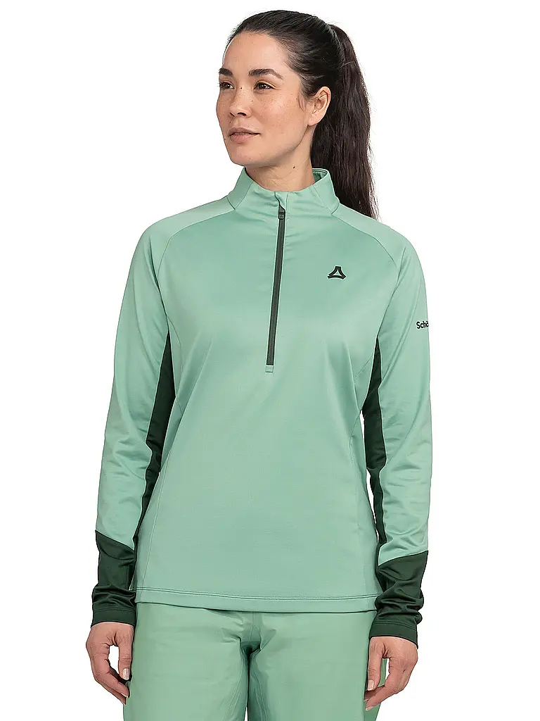 SCHÖFFEL | Zipshirt de sous-vêtement pour femme Style Safoon | Vert clair