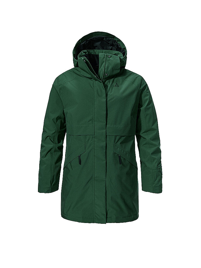 Parka d'hiver Malkay à capuche vert foncé 42