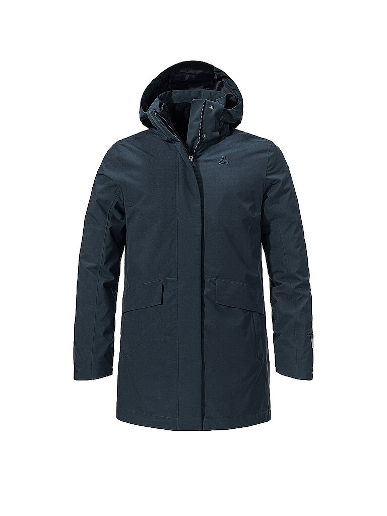 Parka d'hiver 3 en 1s Style Borkol à capuche bleu marine 38