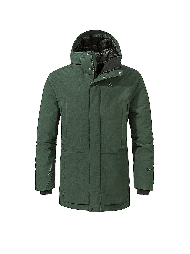 Parka d'hiver isolé Crivat 2L à capuche vert foncé 50