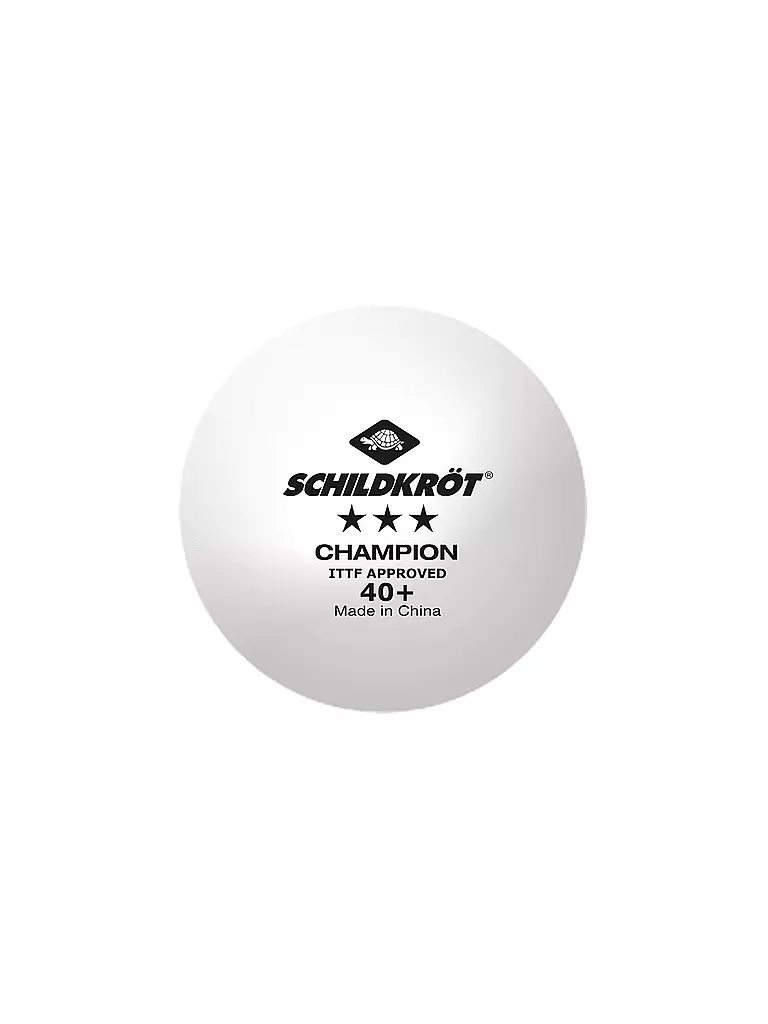 SCHILDKRÖT | Balle de tennis de table 3 étoiles Champion ITTF 3+1 pièces BLANC | Blanc
