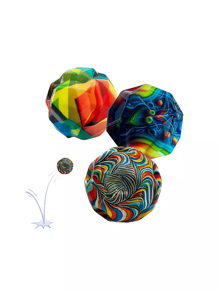 SCHILDKRÖT | Lot de 3 balles rebondissantes High Bounce | Multicolore