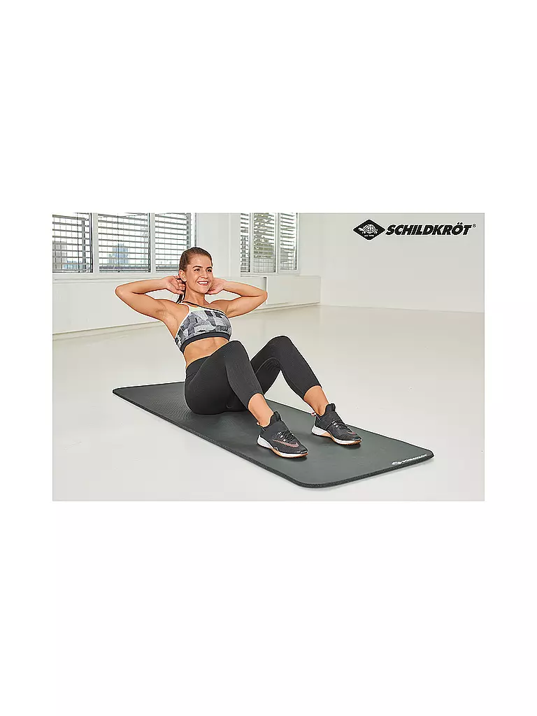SCHILDKRÖT | Tapis de fitness 10 mm, gris, avec sangle de transport | Gris