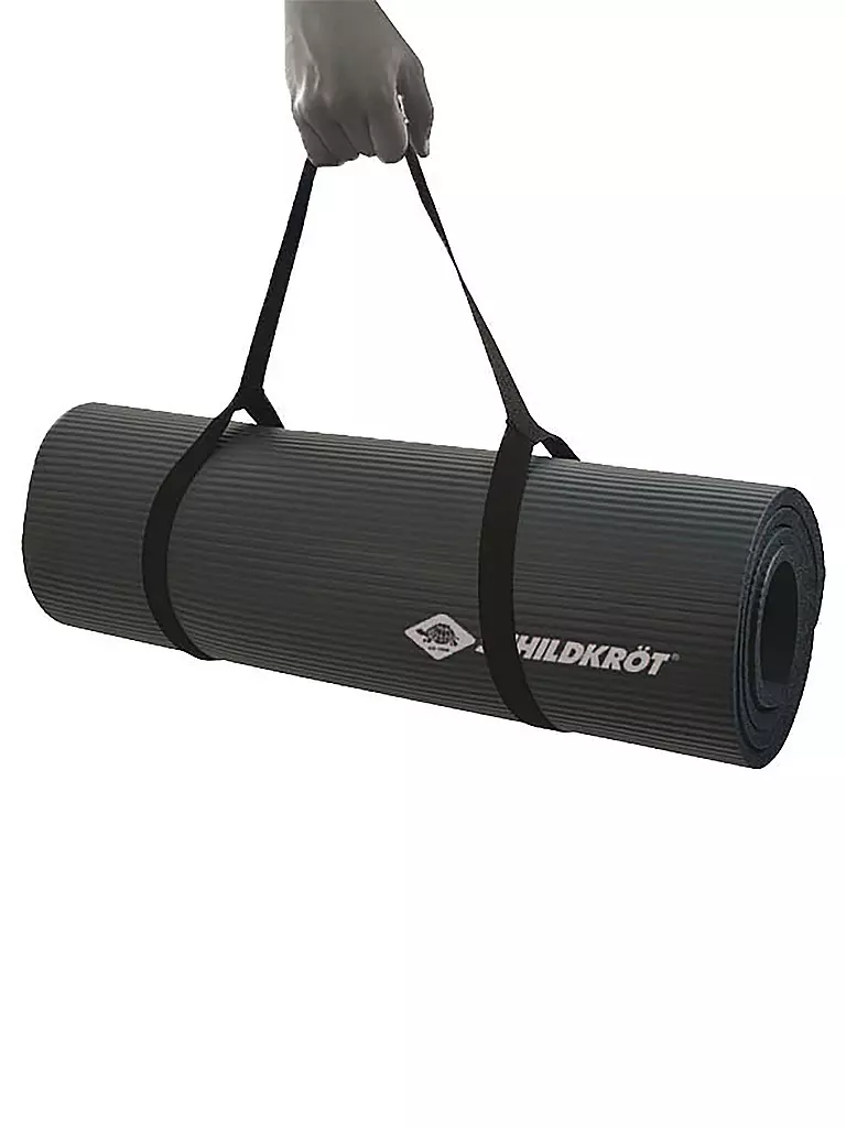 SCHILDKRÖT | Tapis de fitness 10 mm, gris, avec sangle de transport |