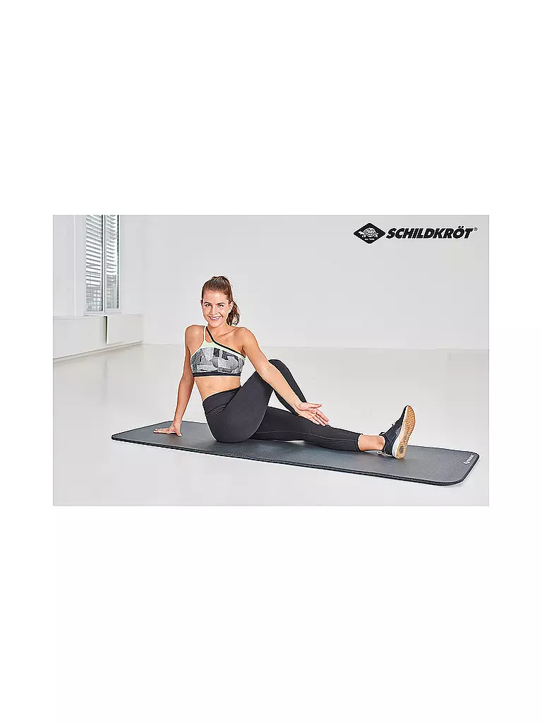 SCHILDKRÖT | Tapis de fitness 10 mm, gris, avec sangle de transport |