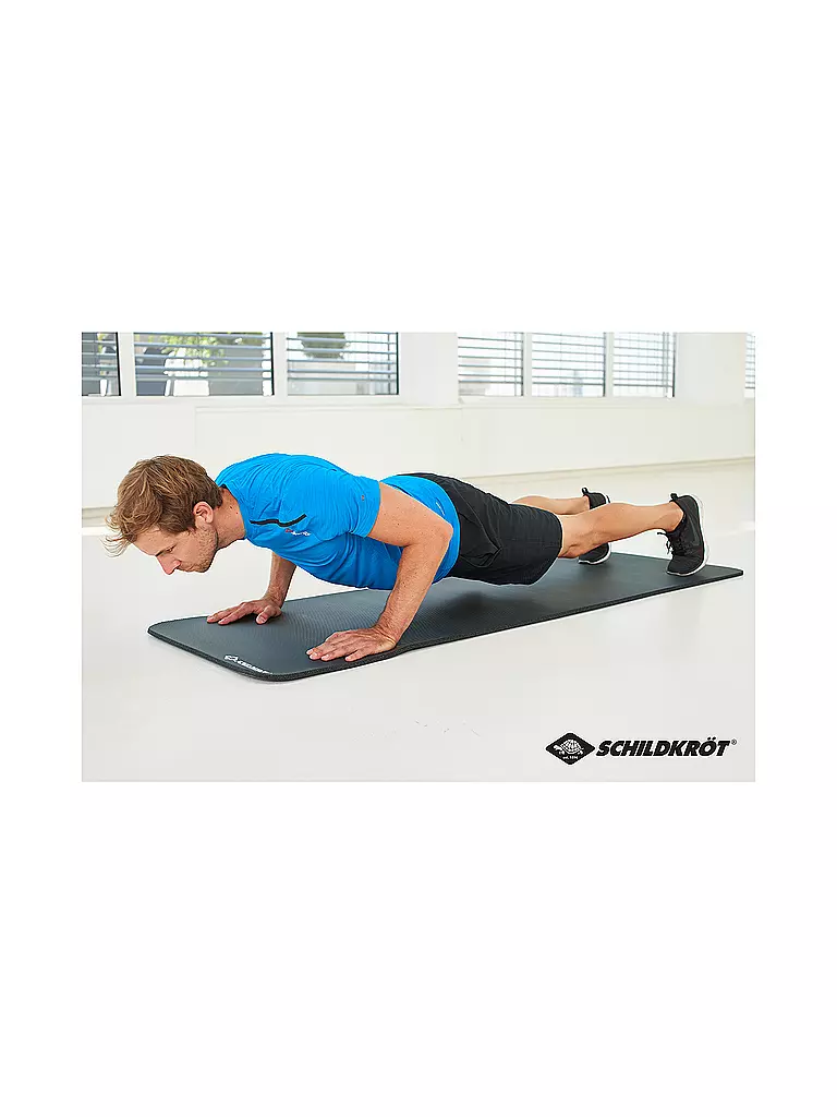 SCHILDKRÖT | Tapis de fitness 10 mm, gris, avec sangle de transport |