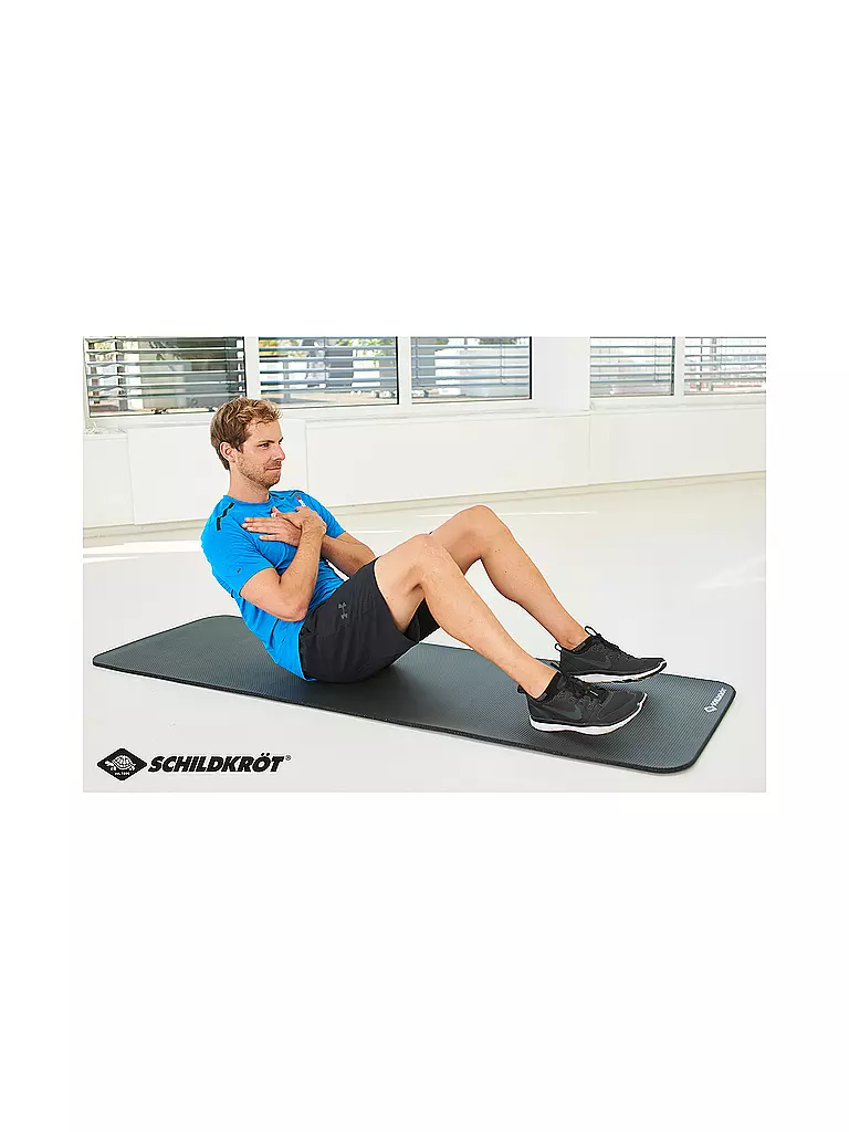 SCHILDKRÖT | Tapis de fitness 10 mm, gris, avec sangle de transport |