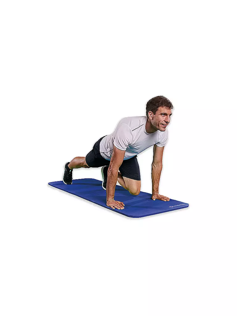 SCHILDKRÖT | Tapis de fitness XL, 15 mm, bleu, avec sangle de transport | Bleu