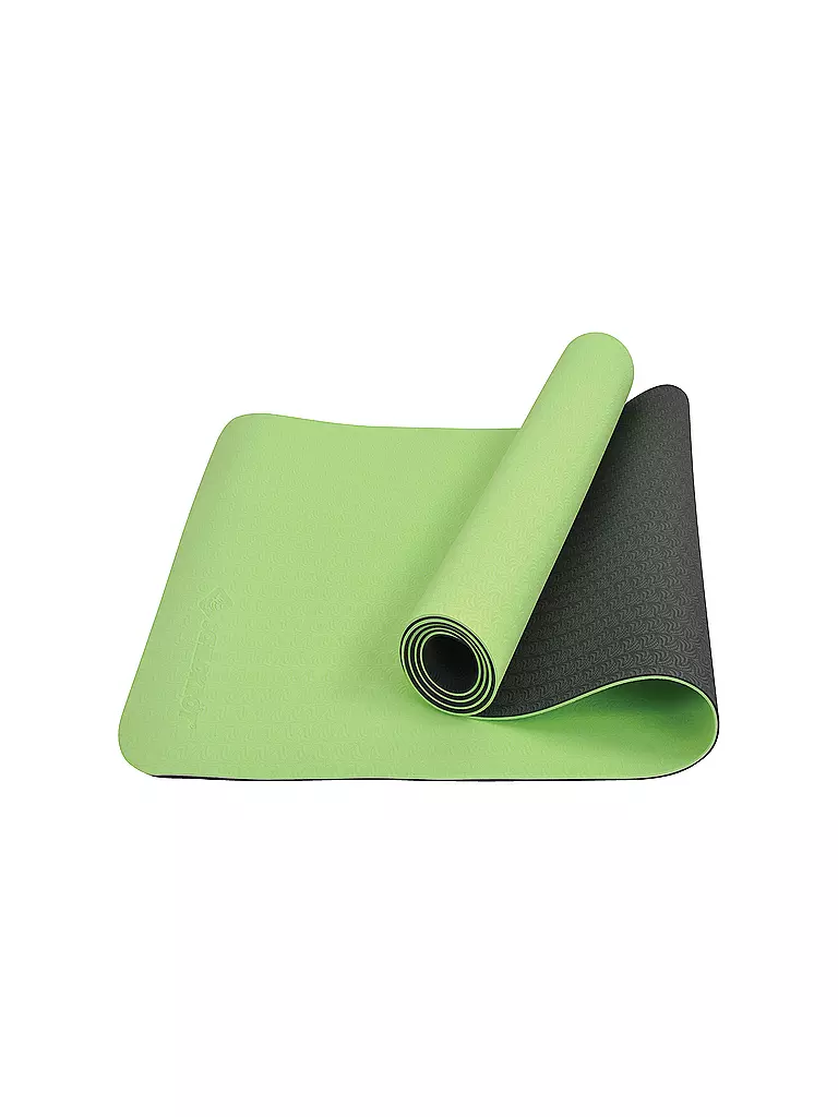 SCHILDKRÖT | Tapis de yoga bicolore, citron vert-anthracite, 4 mm, sans PVC, dans un sac de transport | Vert