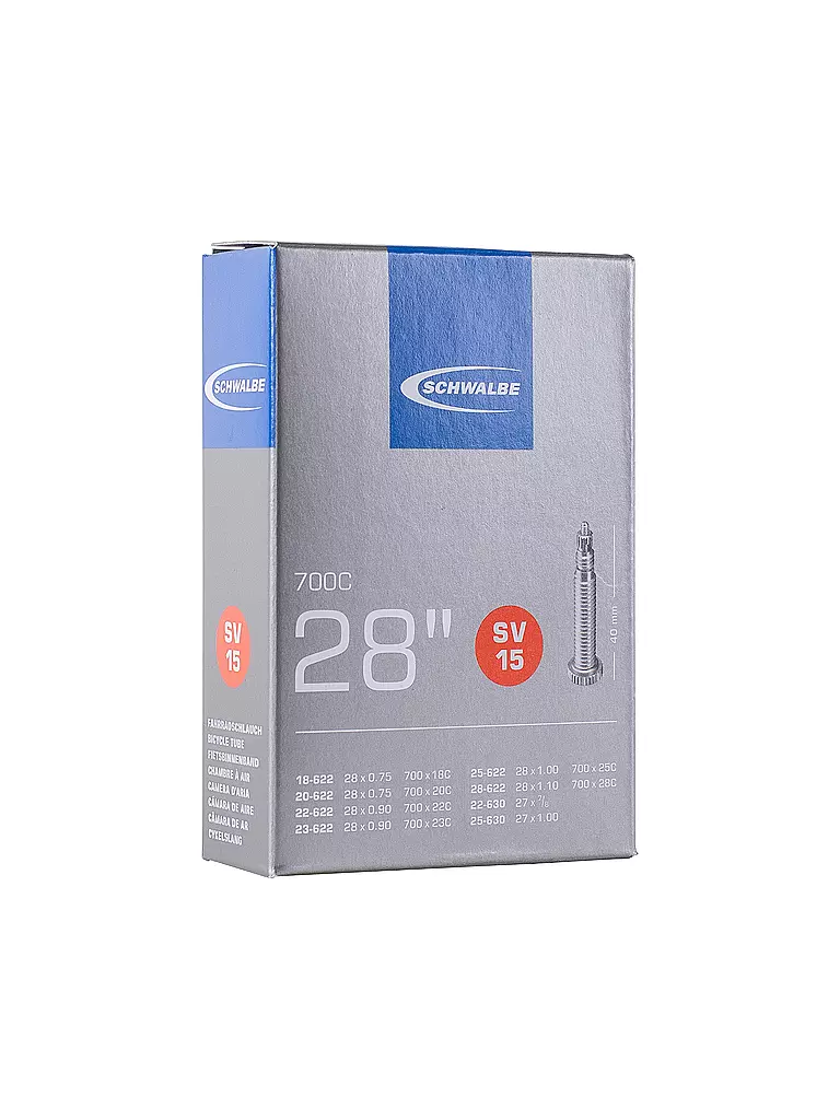 SCHWALBE | Chambre à air de vélo n° 15 SV40 (28"/700C) | Noir