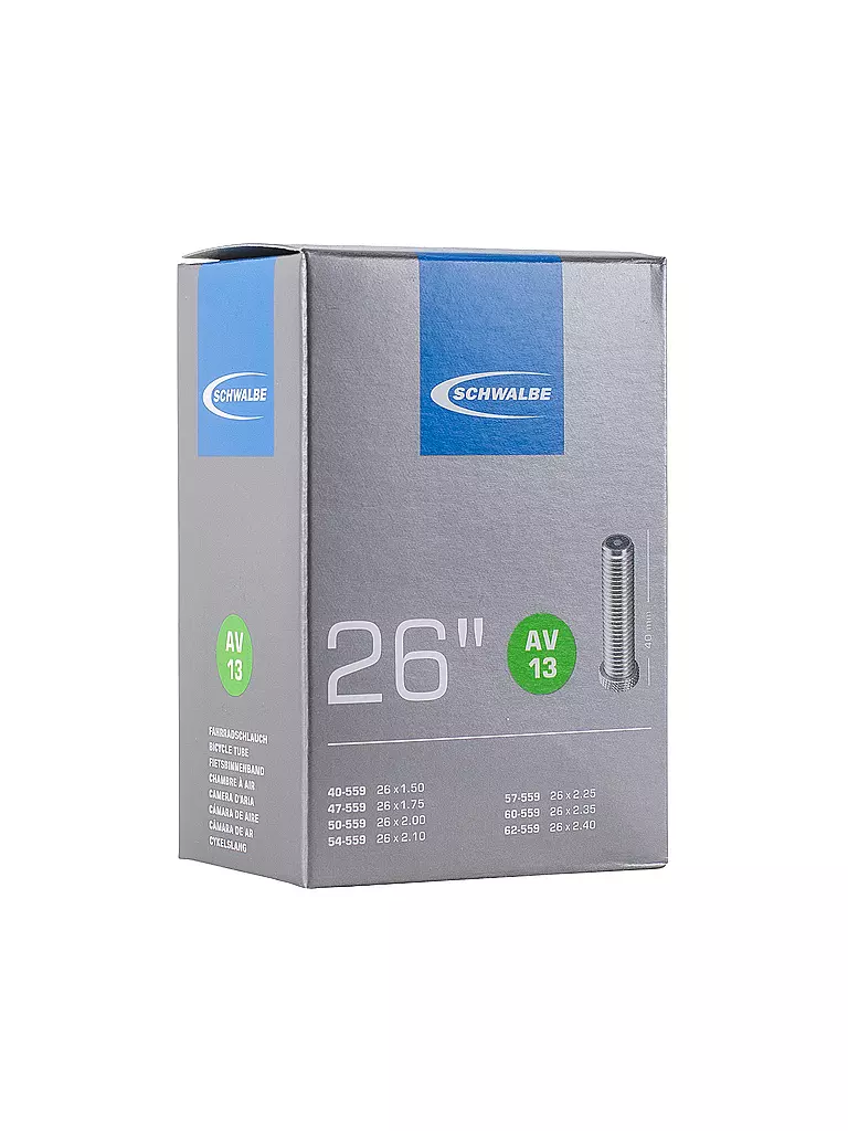 SCHWALBE | Chambre à air de vélo n°13 AV40 (26") | Noir