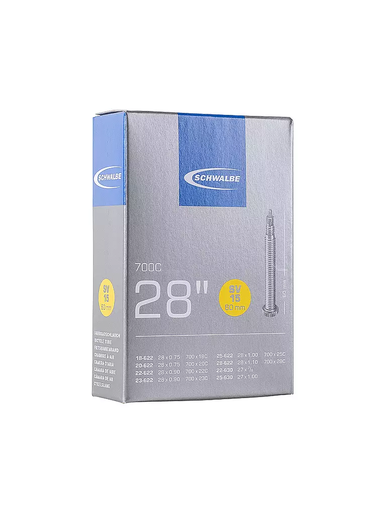 SCHWALBE | Chambre à air de vélo n°15 SV60 (28"/700C) | Noir