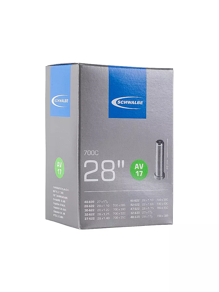 SCHWALBE | Chambre à air de vélo N°17 AV40 (28"/700C) | Noir