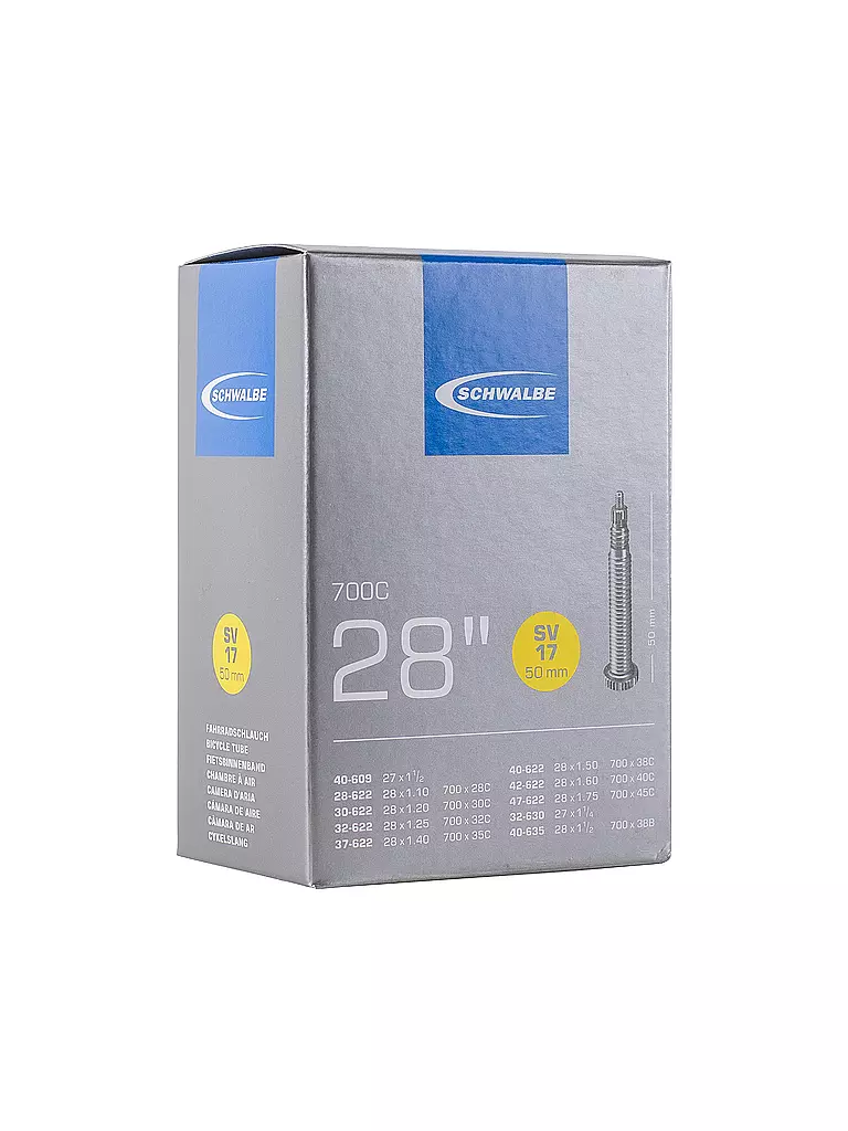 SCHWALBE | Chambre à air de vélo n°17 SV50 (28"/700C) | Noir