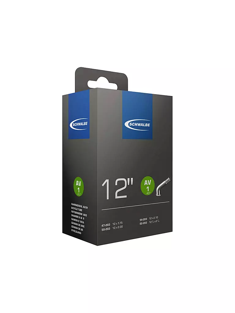SCHWALBE | Chambre à air N°1 AV45° (12") | Noir