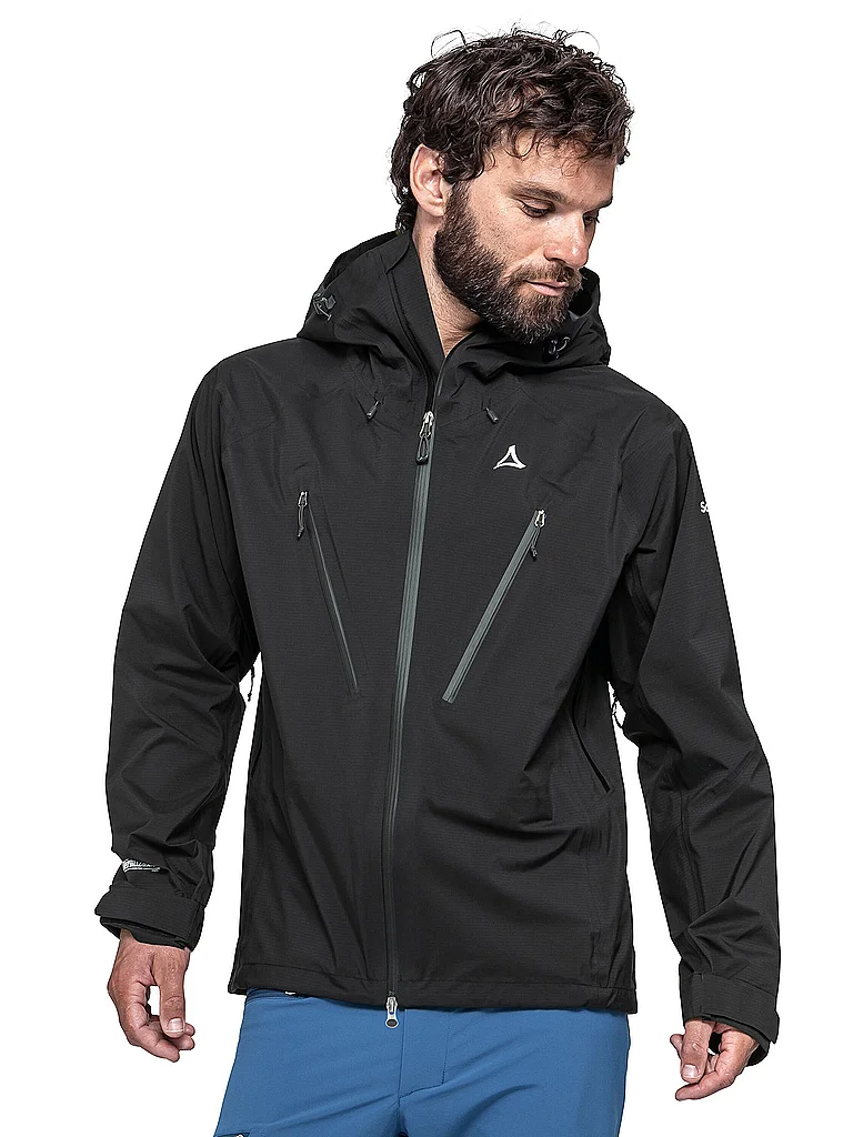 Schöffel Veste de randonnée homme Style Blaueis 3L à capuche noir   54 5