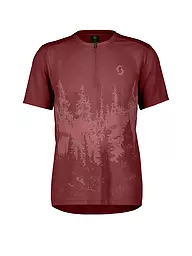 SCOTT | Maillot de cyclisme homme Trail Flow Zip SS | Rouge foncé