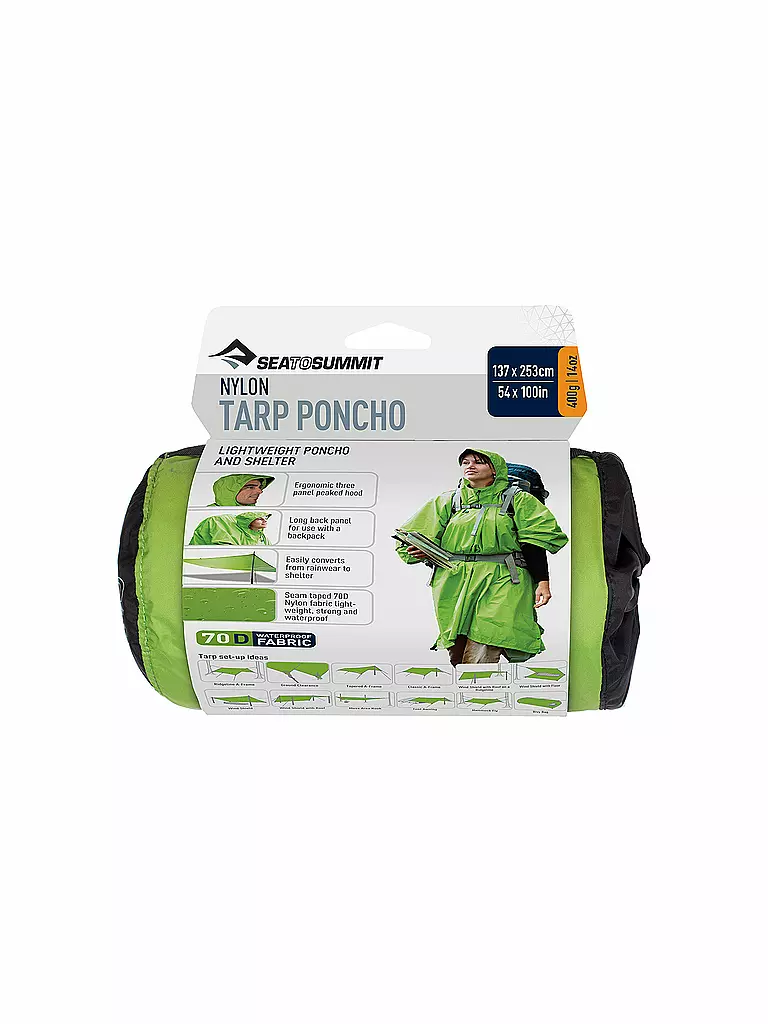 SEA TO SUMMIT | Poncho Tarp Nylon 70D | Vert