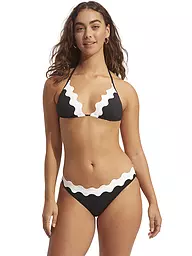 SEAFOLLY | Damen Bikinioberteil Gia Ric Rac Longline Slide Tri | Noir