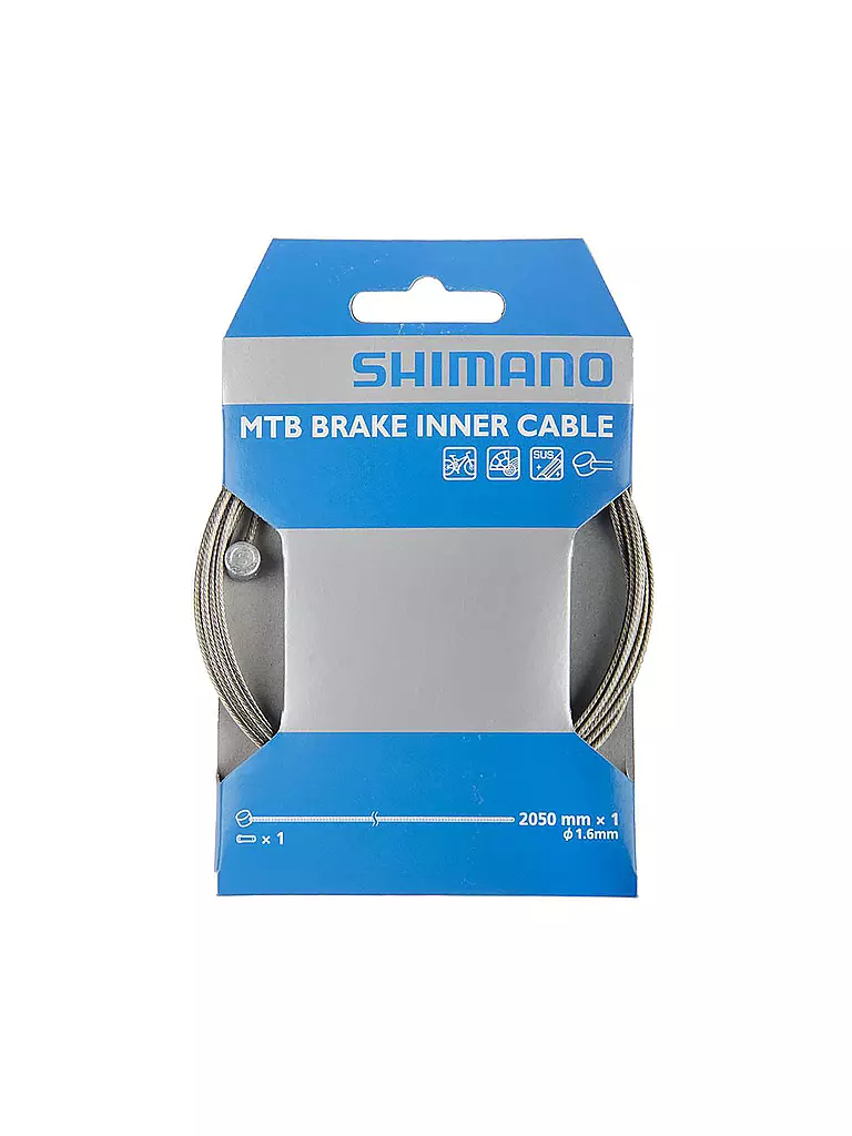 SHIMANO SB | Câble de frein VTT 1,6 mm x 2050 mm | Argent