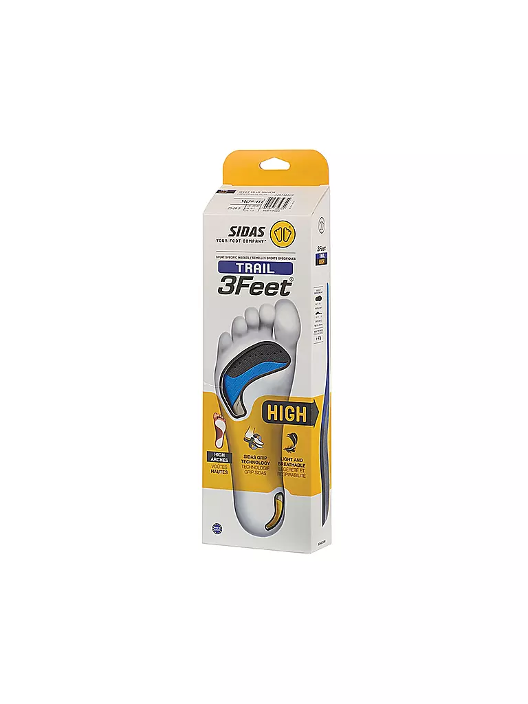 SIDAS | Semelles de course 3Feet Trail High | Bleu