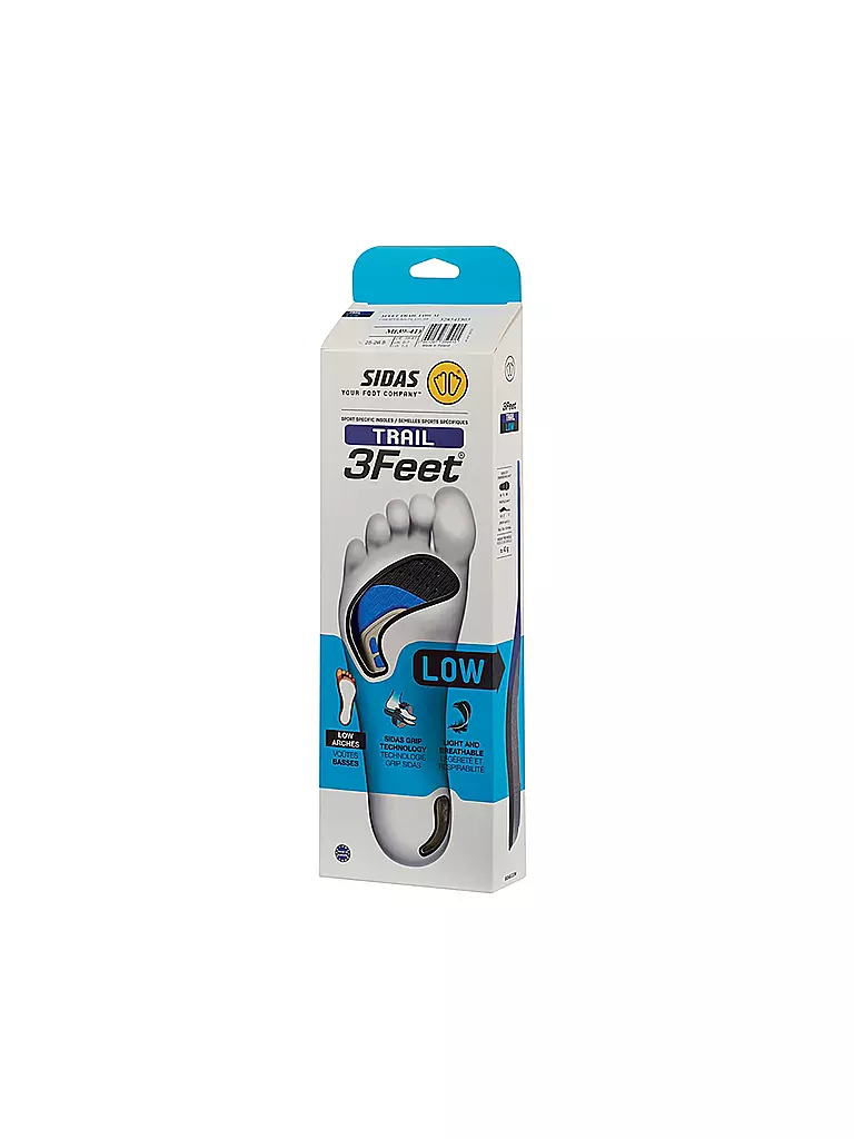 SIDAS | Semelles de course 3Feet Trail Low | Bleu