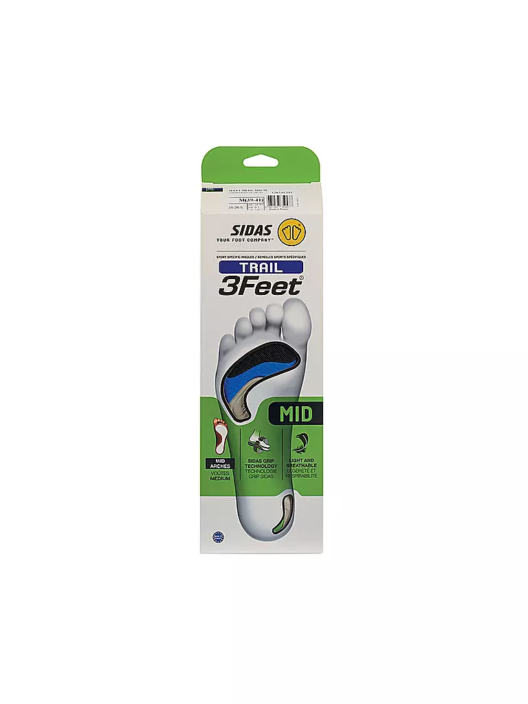 SIDAS | Semelles de course 3Feet Trail Mid | Bleu