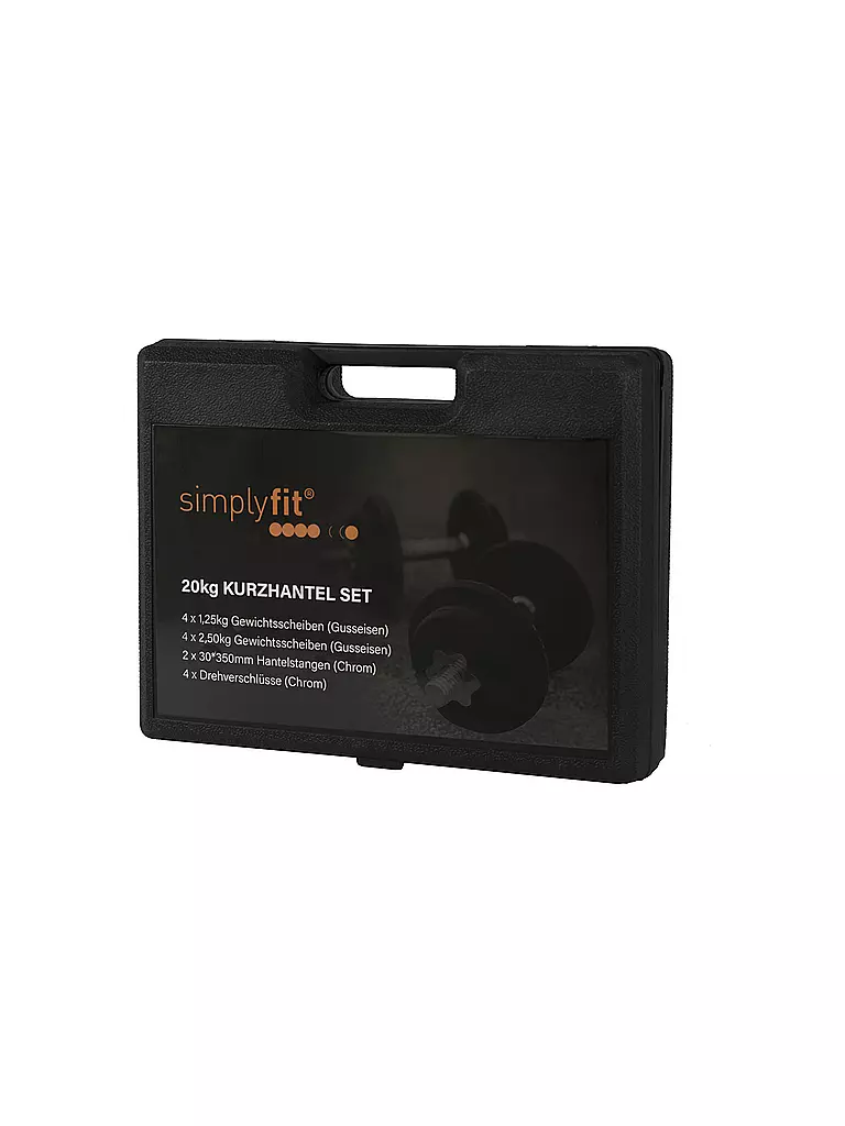 SIMPLY FIT | Set d'haltères courts 20 kg | Noir