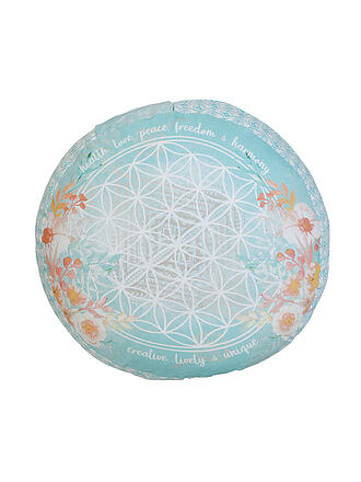 SPIRIT OF OM | Coussin de méditation rond jade/orange