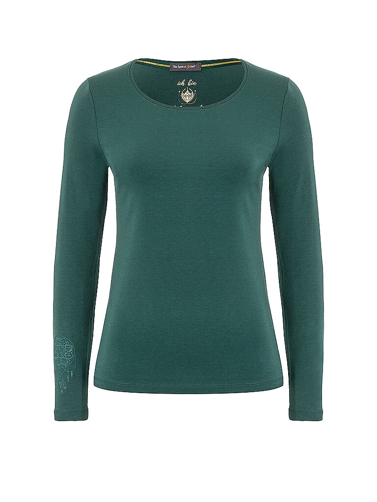 Yogashirt Chakra-Flower Bambuss vert foncé XS