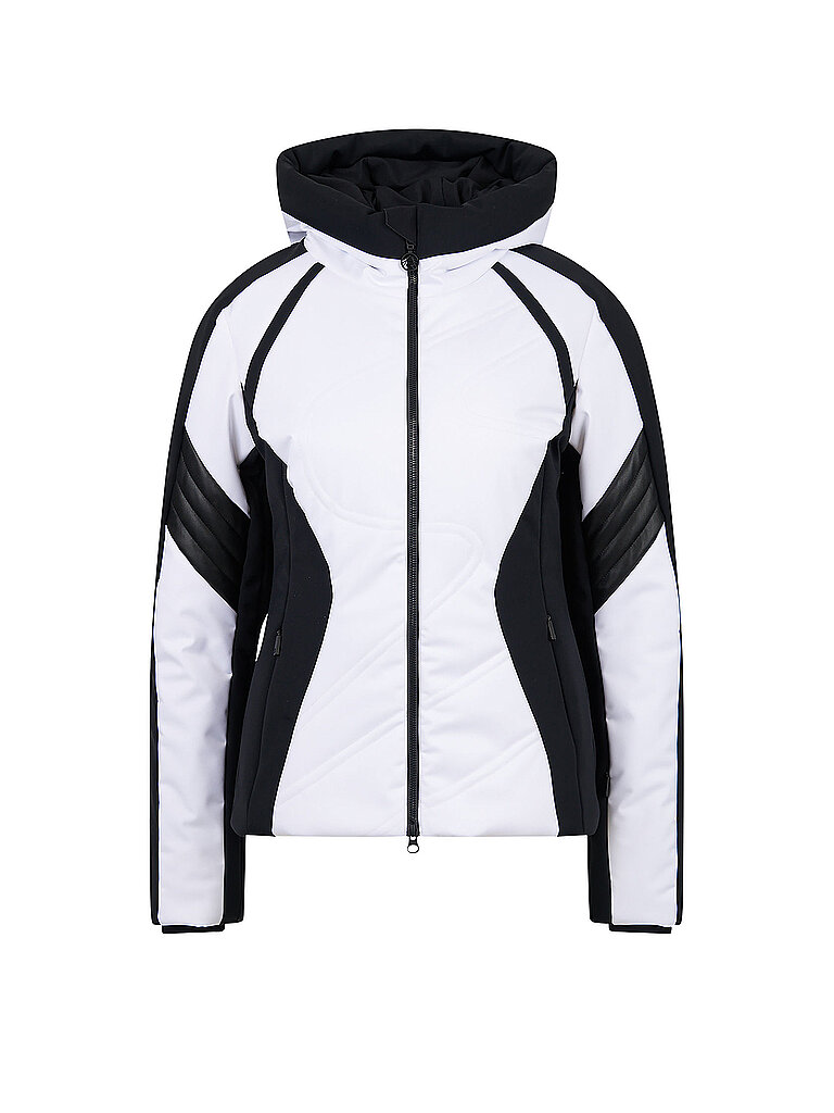 Veste de ski avec similicuir blanc 44