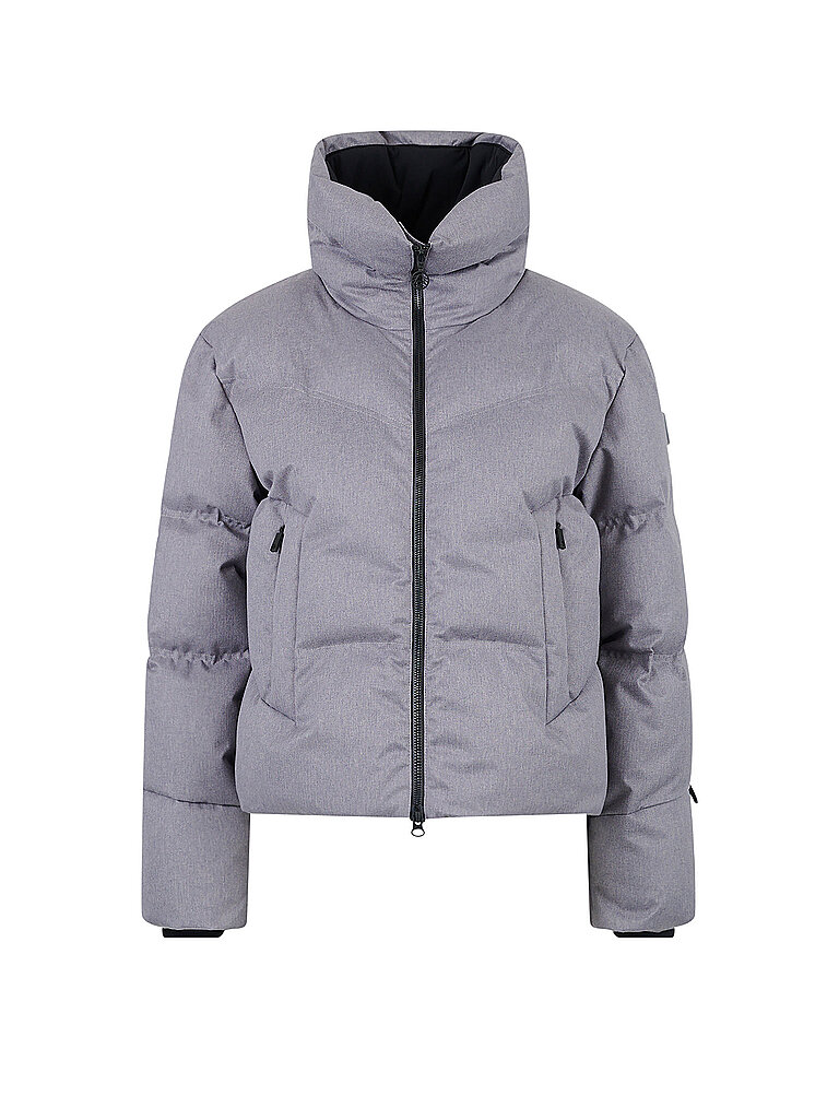 Veste de ski en duvet aspect chiné gris 40