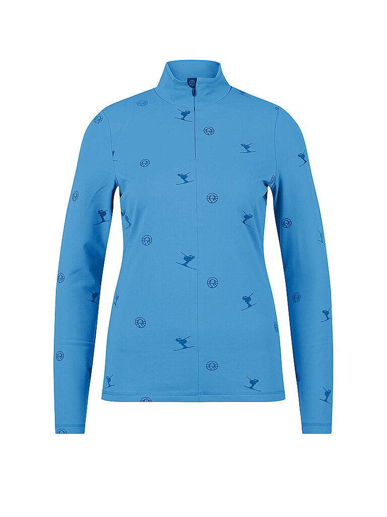 Sous-pull zippé avec imprimé floqué intégral bleu 36