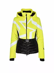 SPORTALM | Damen Skijacke mit Sternen-Muster und Gürtel  | Jaune