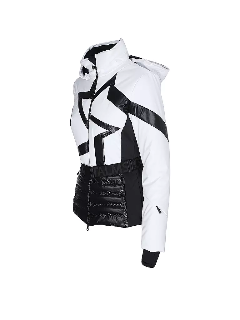 SPORTALM | Damen Skijacke mit Sternen-Muster und Gürtel  | Blanc