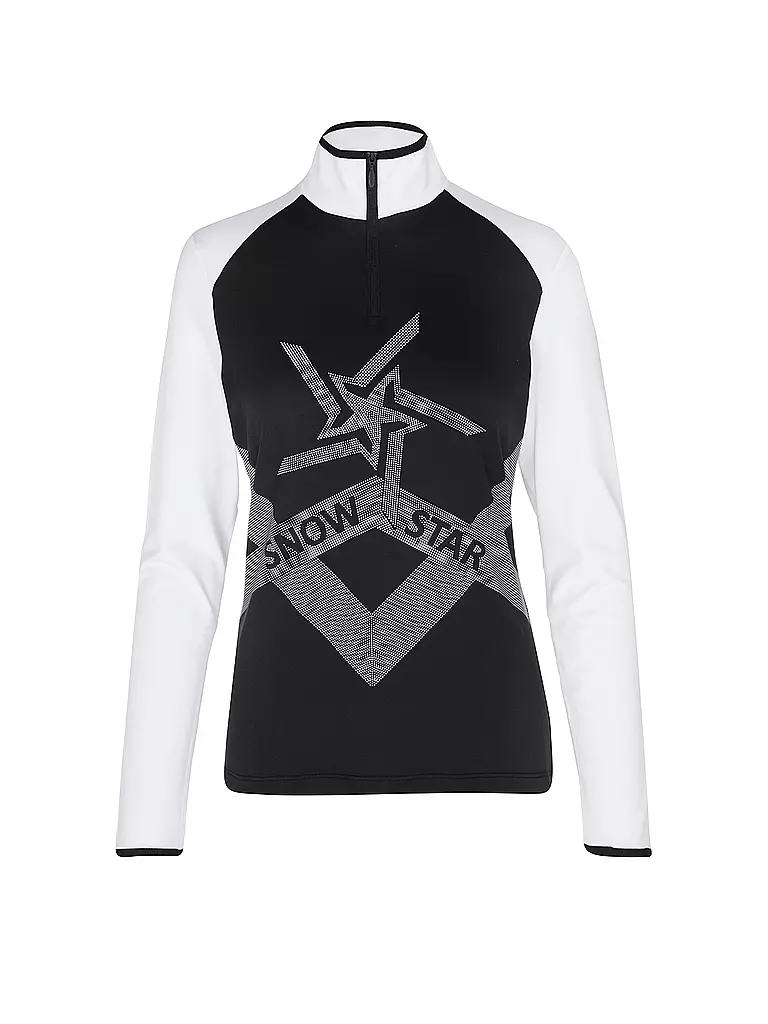 SPORTALM | Damen Unterzieh Zipshirt mit Folien-Print  | Noir