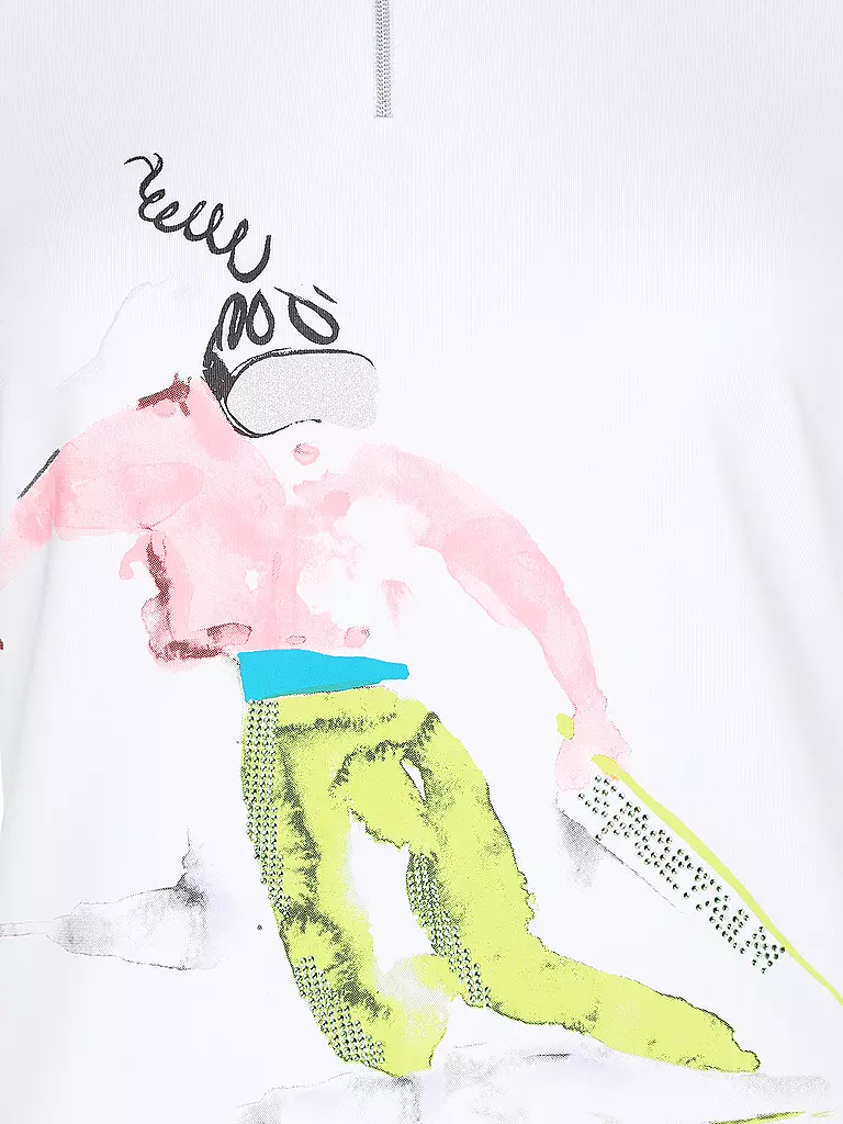 SPORTALM | Damen Unterzieh Zipshirt mit Motiv | Blanc