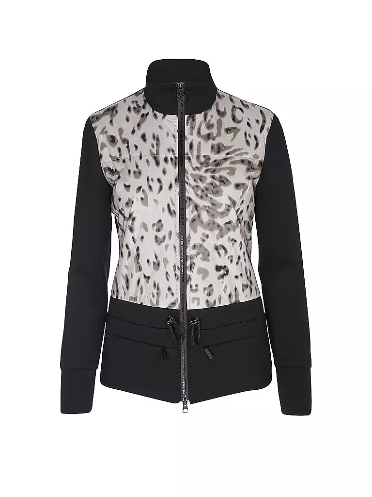 SPORTALM | Damen Unterziehjacke mit Leo-Dessin  | Noir