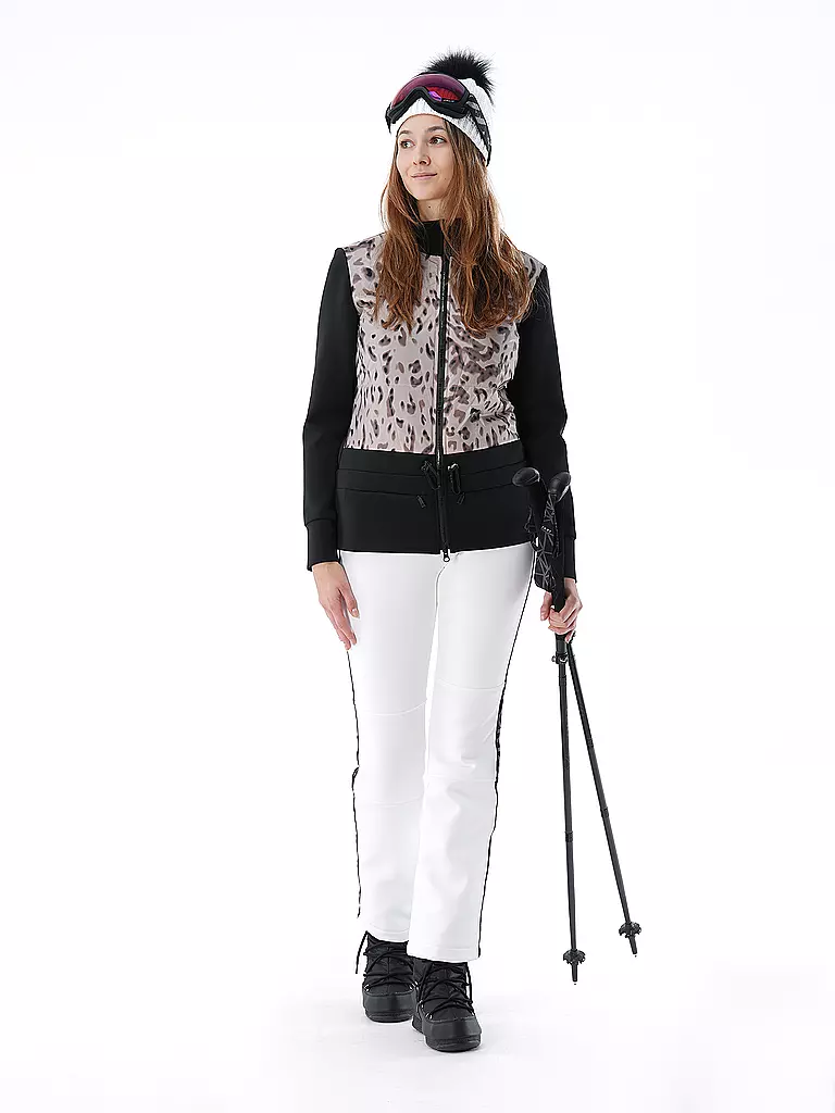 SPORTALM | Damen Unterziehjacke mit Leo-Dessin  | Noir