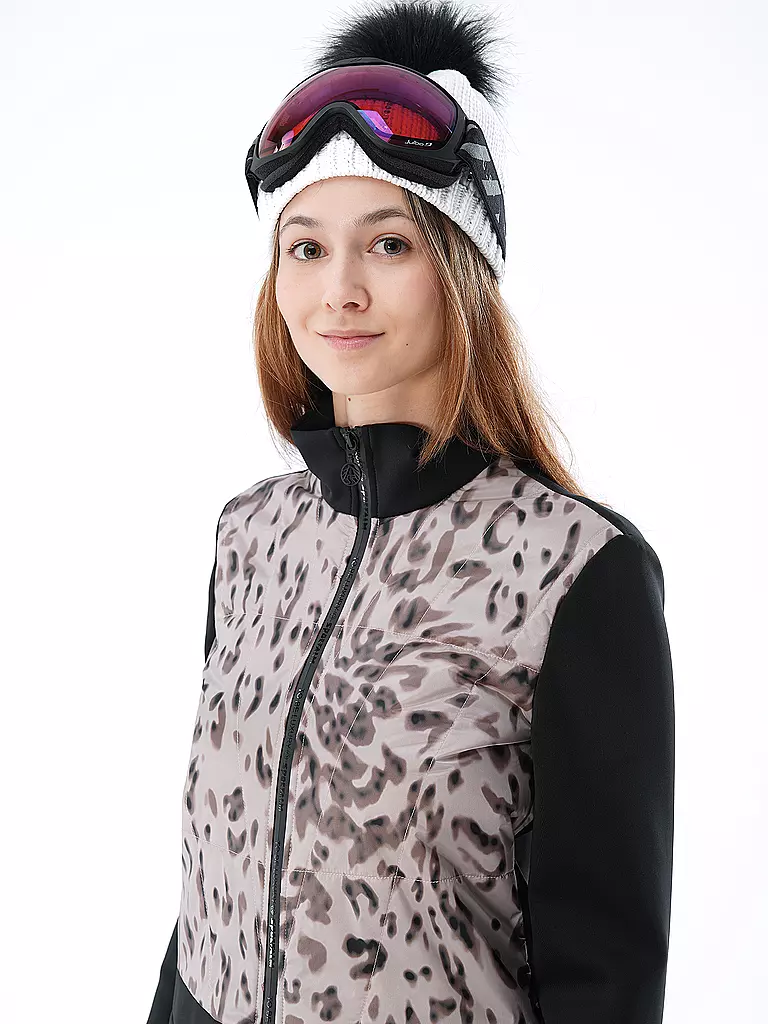 SPORTALM | Damen Unterziehjacke mit Leo-Dessin  | Noir