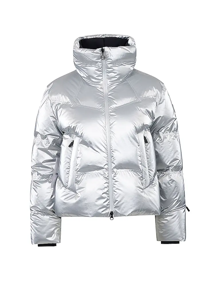 SPORTALM | Doudoune de ski pour femmes à l'aspect métallique tendance | Gris clair