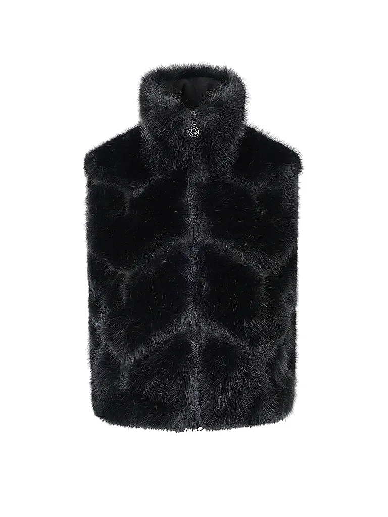 SPORTALM | Gilet Femme Fausse Fourrure | Noir
