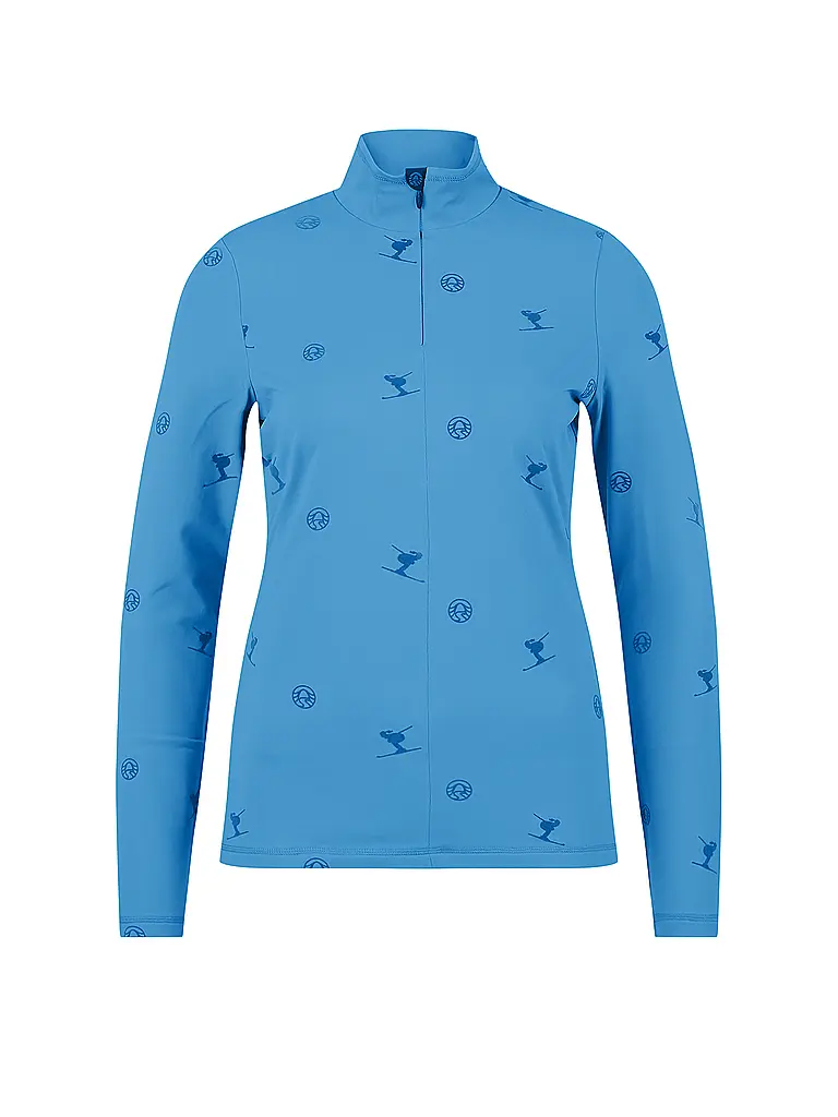 SPORTALM | Sous-pull zippé pour femme avec imprimé floqué intégral | Bleu