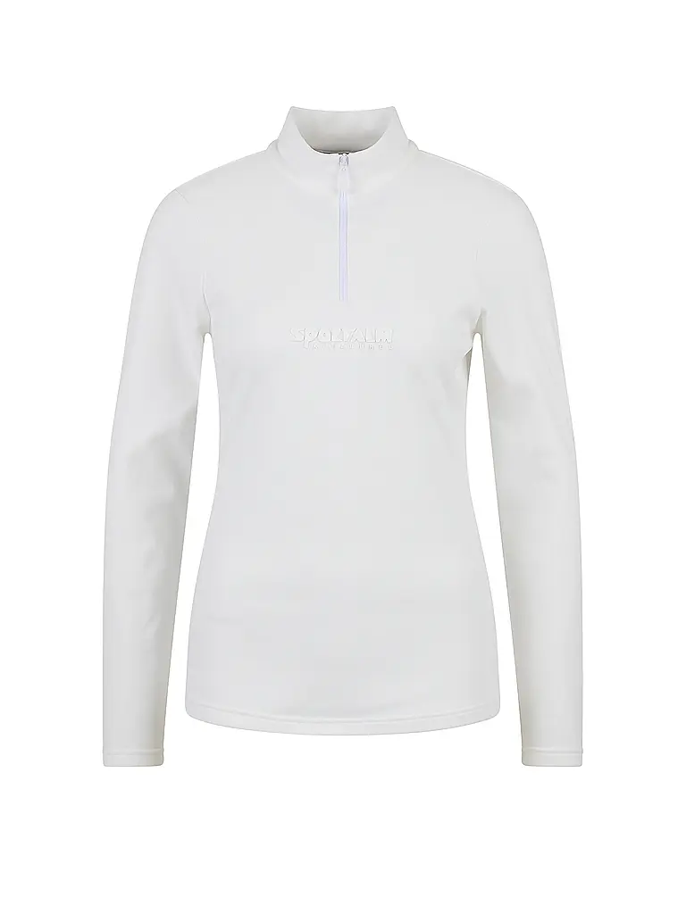 SPORTALM | Sous-pull zippé pour femme en polaire fine | Blanc