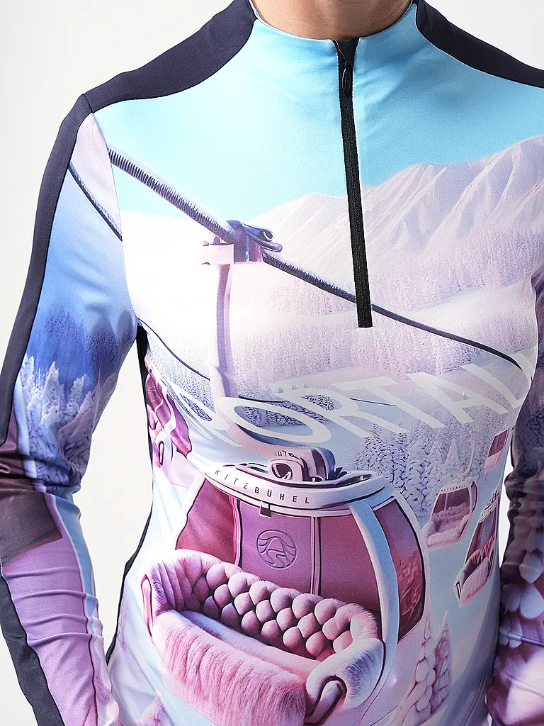 SPORTALM | Zip-shirt de sous-vêtement pour femmes avec imprimé exclusif |