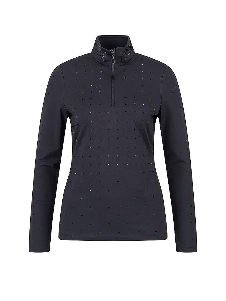 SPORTALM | ZIpshirt de sous-vêtement pour femme en jersey douillet | Noir