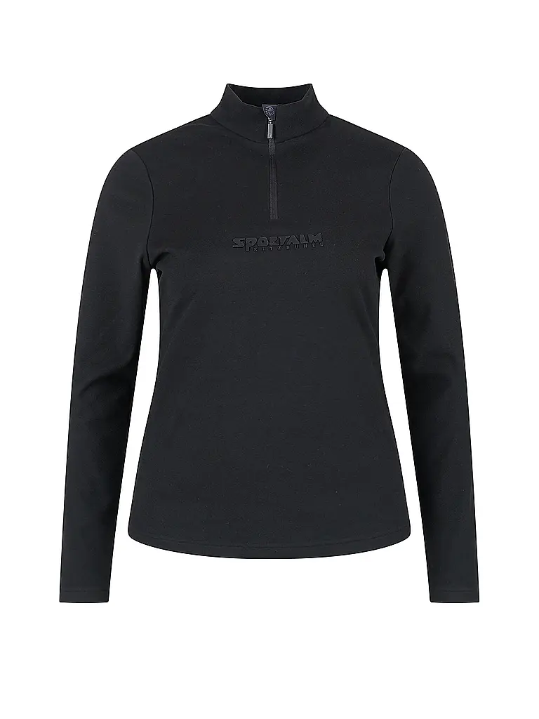 SPORTALM | Zipshirt de sous-vêtement pour femme en polaire fine | Noir