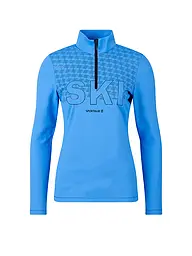 SPORTALM | Zipshirt de sous-vêtement pour femmes avec imprimé métallisé original | Bleu